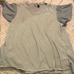 Striped Ruffly sleeve Tshirt
